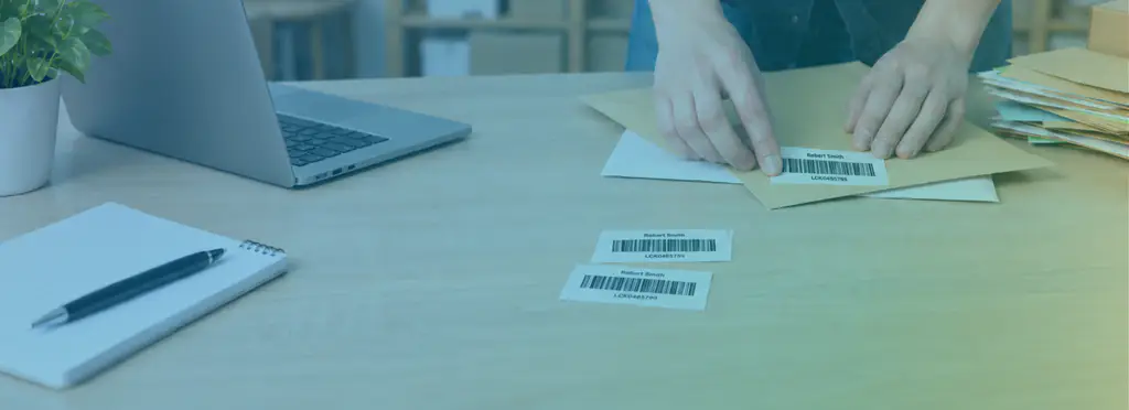 Parcel with barcode