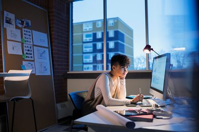 Boy in front of computer