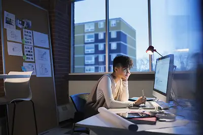 Boy in front of computer