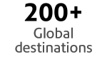200+ global destinations