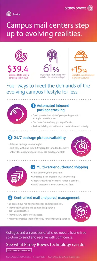 Campus mail center step up