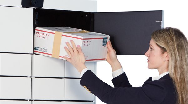 women using smart locker