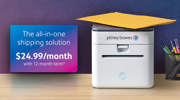 PitneyShip Cube Shipping Label Printer $24.99/month for 12-month term