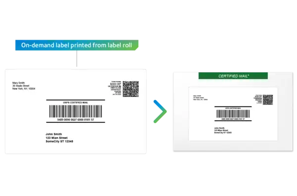 certified mail barcode label