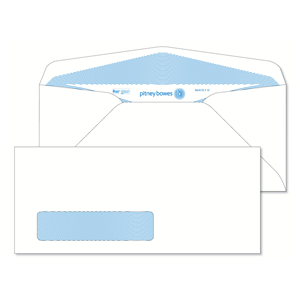 Pitney Bowes® Envelopes #9 Gummed White Window 24lb Security Tint