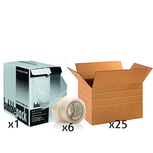 Office Shipping Bundle - Large Multi-Depth Box Tape Bubble Wrap Box