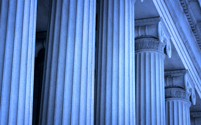 roman columns of a government building