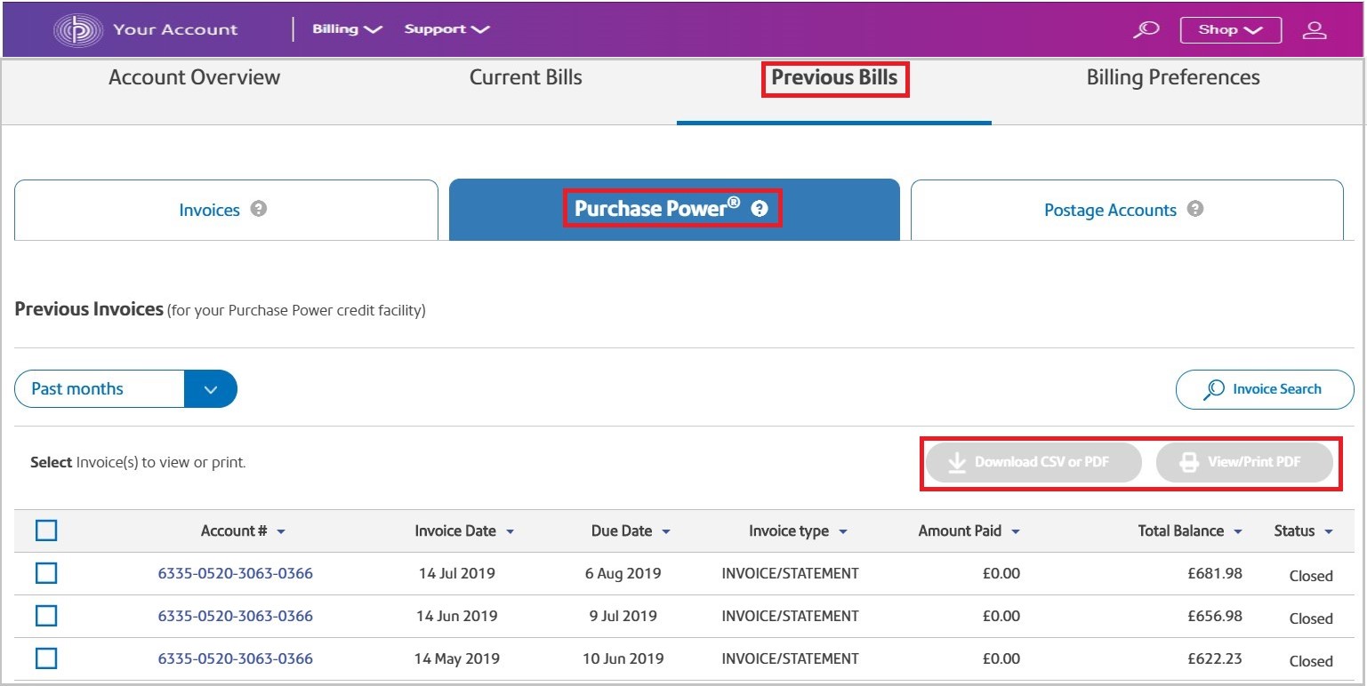Previous Bills - Purchase Power
