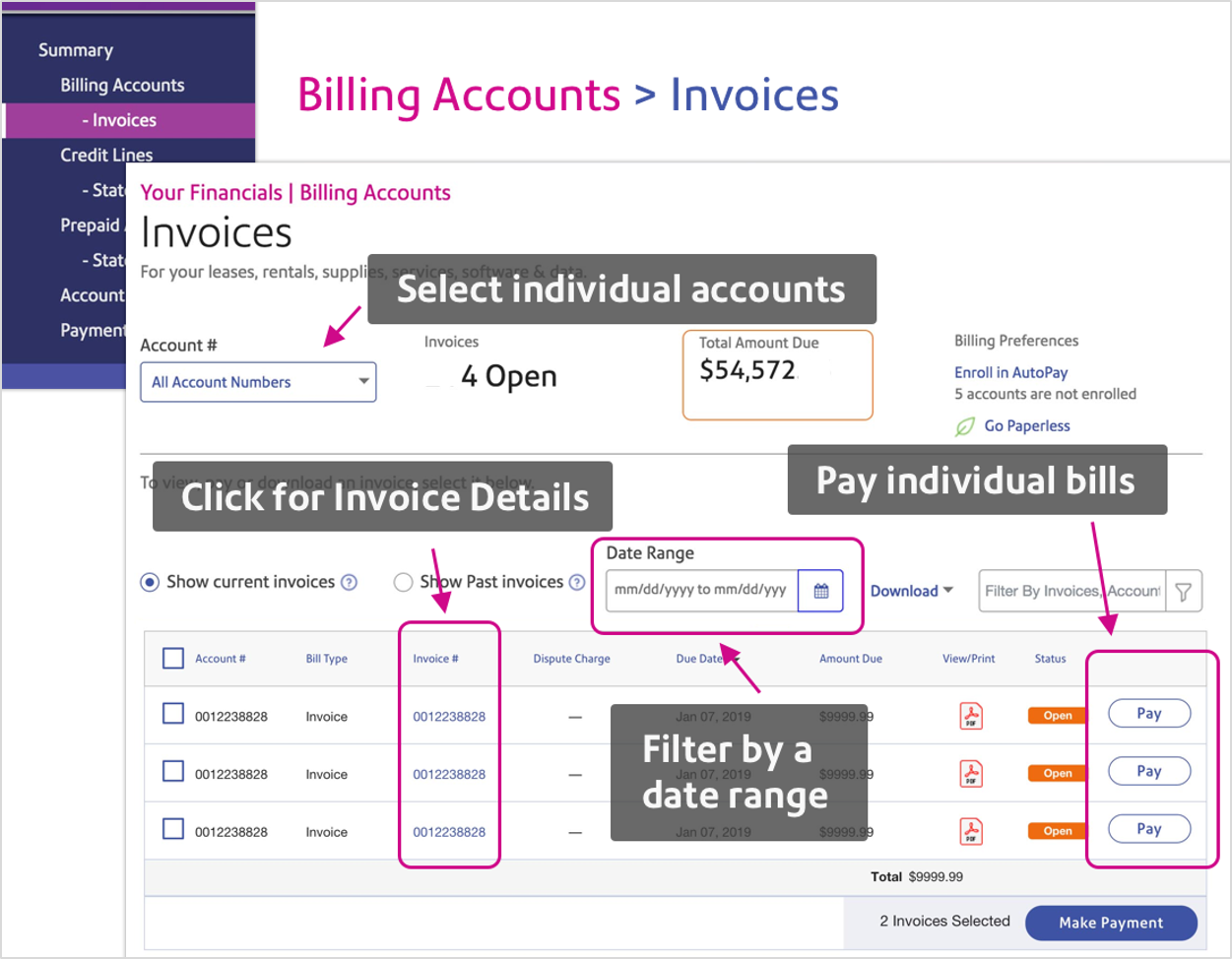 billing accounts invoices
