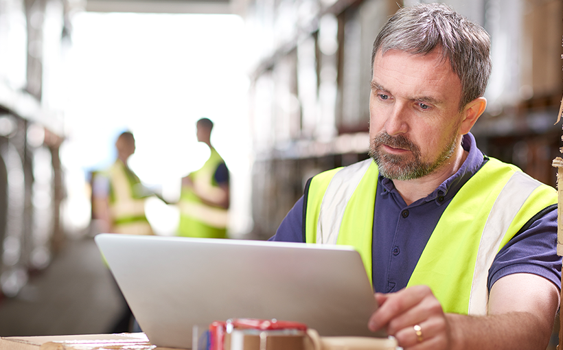 Man working on laptop